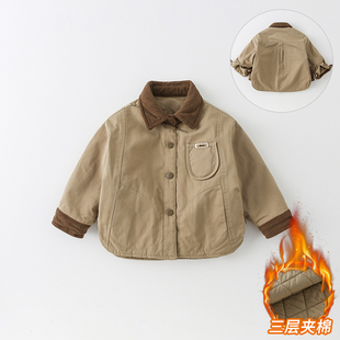 儿童棉服校服内搭神器秋冬2025新款 中小童夹棉加厚保暖上衣AW698
