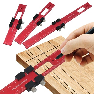 新款 30cm量规量具DIY 铝合金定位尺木工标尺划线尺角度尺16