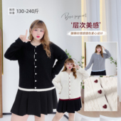 胖莹莹大码 女装 韩版 2025新品 甜美温柔少女感高级感休闲减龄针织衫