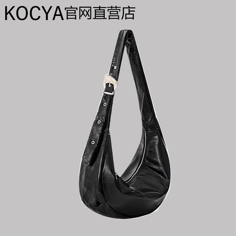 复古大容量饺子包包女2025新款潮机车包百搭通勤单肩手提斜挎包,箱包皮具/热销女包/男包,通用款女包,淘宝优惠券,粉丝福利购,淘宝优惠卷