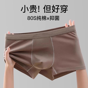 薄款 裸睡秋季 高档纯棉抗菌裆简约大码 宽松平角裤 衩 男士 裤 内裤