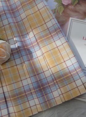 春日部【花岛風月】TR交织/毛料现货原创黄色jk制服正统格裙少女