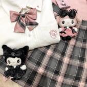 春日部 原创黑粉色格裙jk制服正统少女百褶辣妹半身裙 野川莓莓