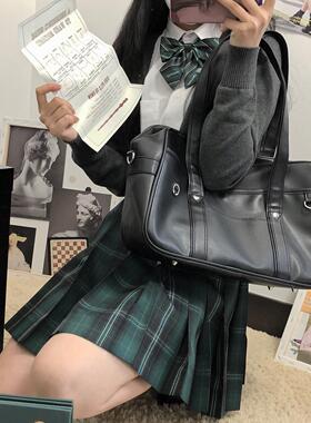 春日部【野原】原创墨绿色jk制服正统女百褶裙优等学院风校供感