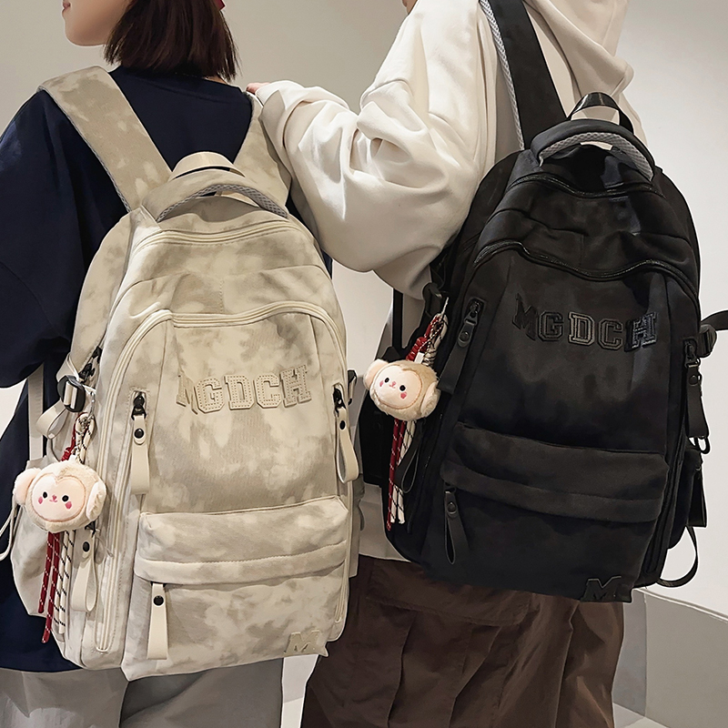 扎染风书包初中女生大容量高中学生双肩包男士大学生旅行电脑背包