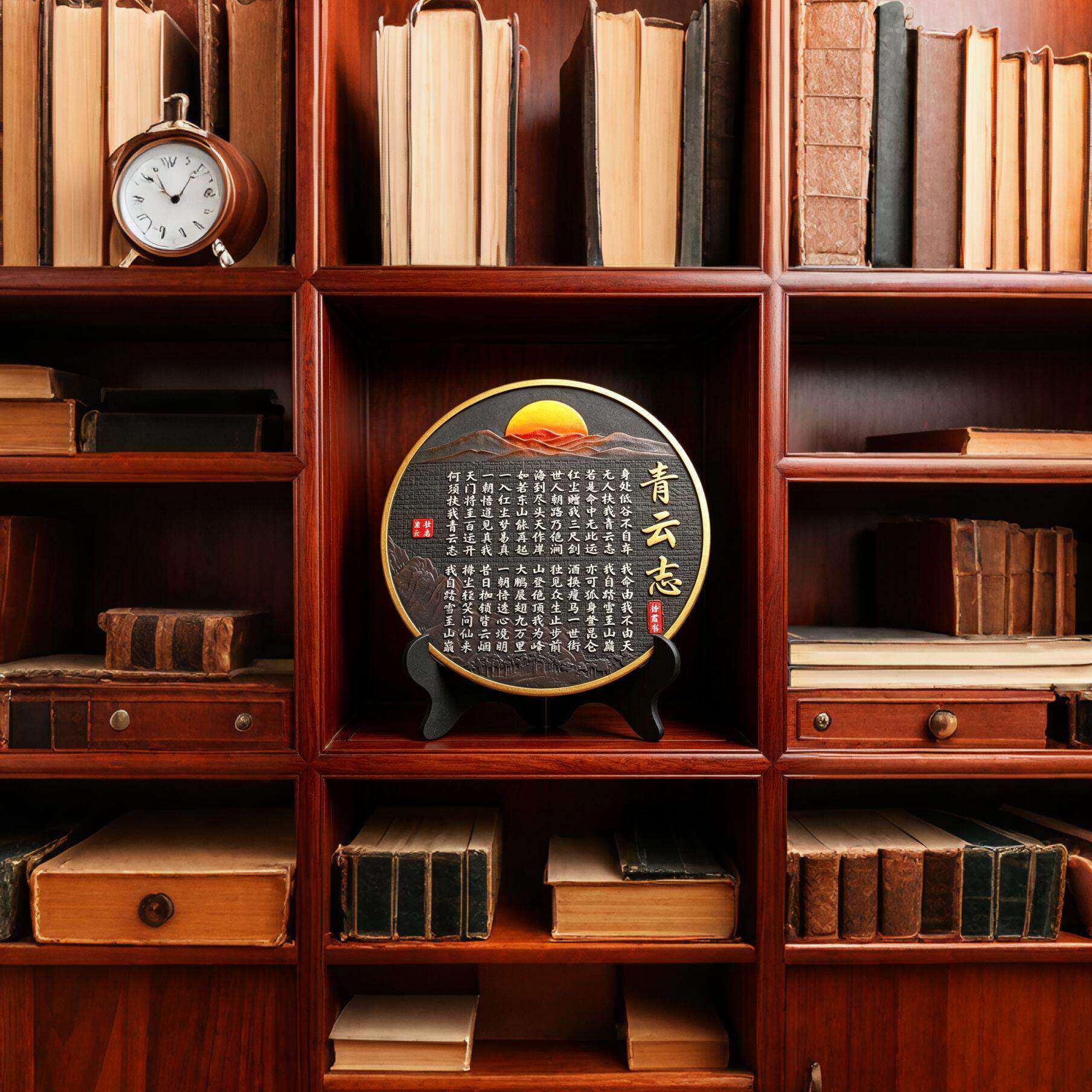 书法字画摆件博古架摆设古董架装饰品新中式工艺品教学展示用品