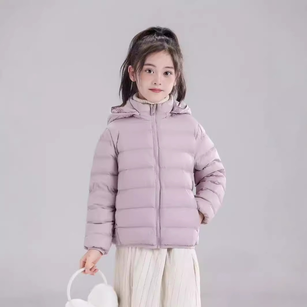儿童羽绒服可拆卸帽90白鸭绒