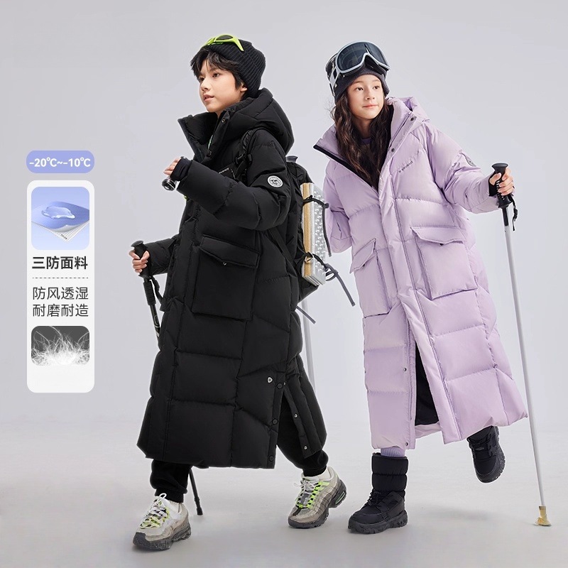 儿童羽绒棉服三防过膝保暖外套