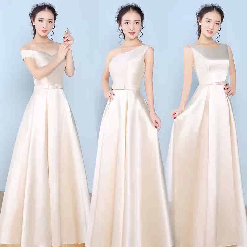 Satin Bridesmaid Dresses have more cash than can be accounted for 2018 new pattern Autumn and winter Korean Edition Champagne Bridesmaid Dresses Sister skirt full dress banquetin the Women's clothing/Boutique , Wedding/Cheongsam/Formal dress , Formal dress/Evening  category - from Buy2taobao.com to provide professional Taobao agent buy service