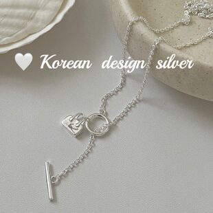 扣insS925 女精致韩国风叠银饰品项链纯银小众高级感包包戴OT设计