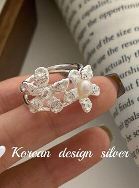 时尚优雅气质女甜酷戒指S925花朵