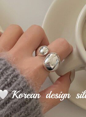 风冷淡风小众银饰纯银设计光面