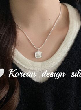 英文风insS925叠韩国方牌项链