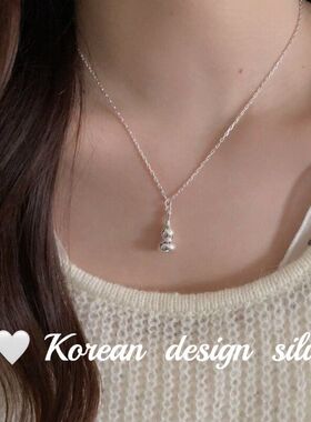 简葫芦百搭ins女银饰品韩国风极