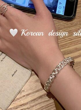 小众银手镯纯拉满S925设计女手环