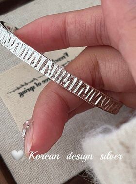 S925简约韩国韩版东手镯小众纯银