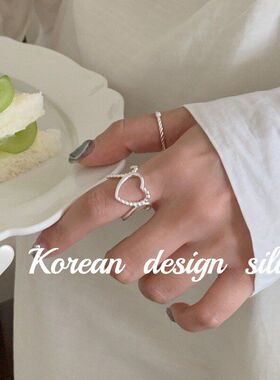 女指环韩版开口S925戒指秋冬纯银