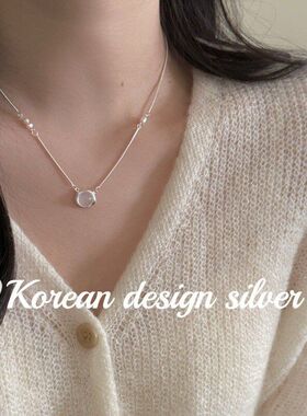 玛瑙高级感设计珍珠项链黑纯银