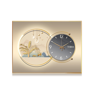 电表箱装饰画2025新款带时钟轻奢高级感遮挡挂画钟表免打孔电闸盒