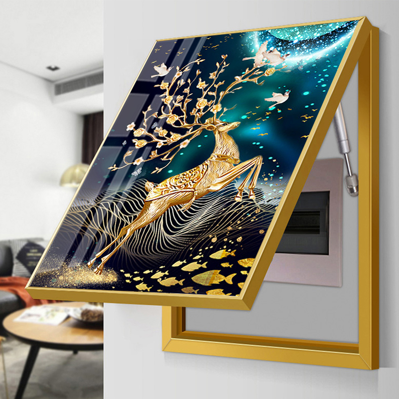 竖款电表箱装饰画现代轻奢