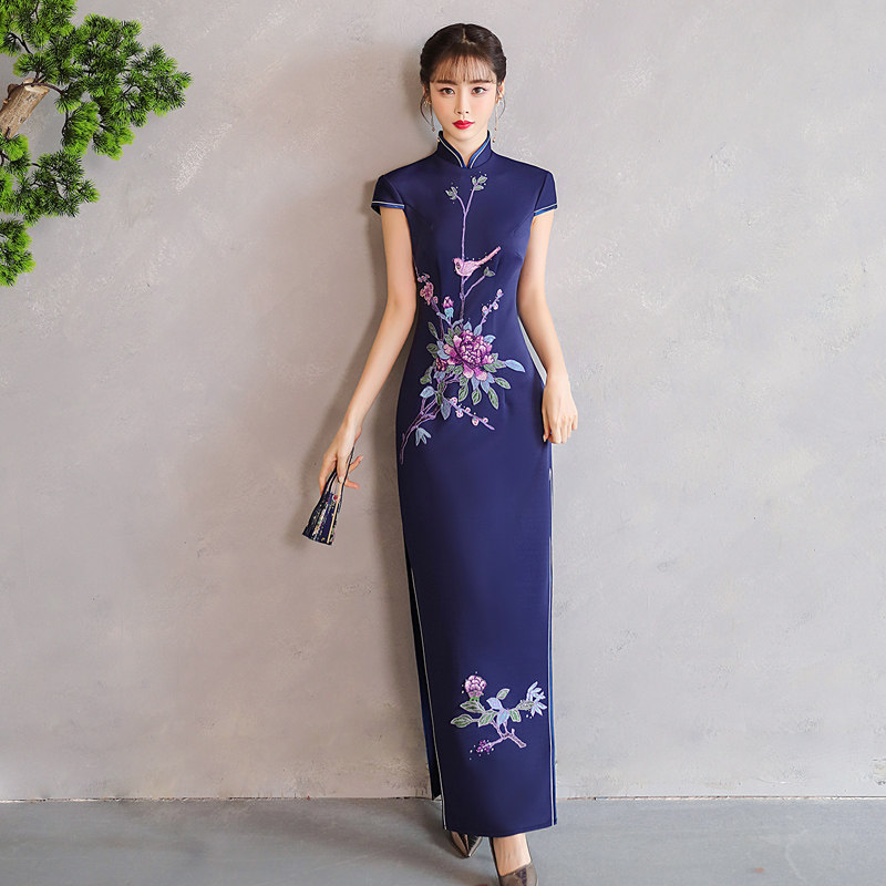 诗贝茉走秀旗袍中式礼服连衣裙