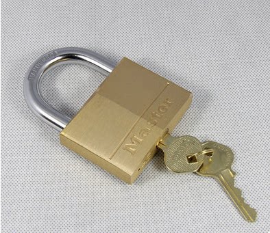 玛斯特防盗防撬耐腐蚀实心黄铜大门挂锁120130140170MCND