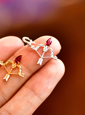 s925银作明佛母弓箭造型吊坠 怀爱项坠手串卡扣挂件民族风饰品