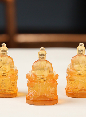琉璃三清道祖2寸小型车摆件车内饰品招福车载桌面迷你供奉小摆件