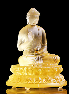 古法脱蜡琉璃七药师佛全套药师坛城佛像家居玄关佛堂禅意供奉摆件