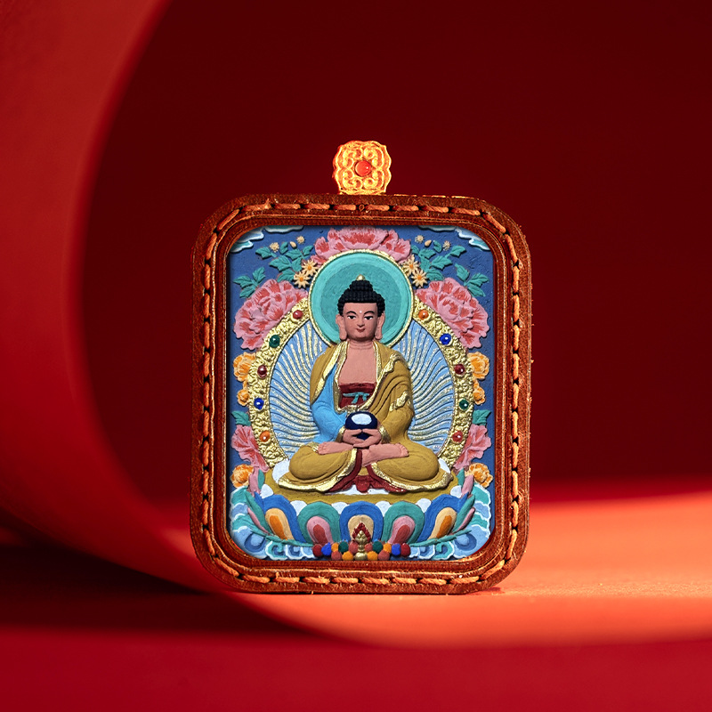 擦擦唐卡挂件黄财唐卡吊坠文殊绿度母药师藏式扎基拉姆大日如来佛