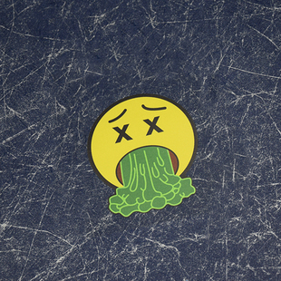 呕吐Travis Scott呕吐表情XX眼ins风格汽车贴纸潮牌个性创意搞笑
