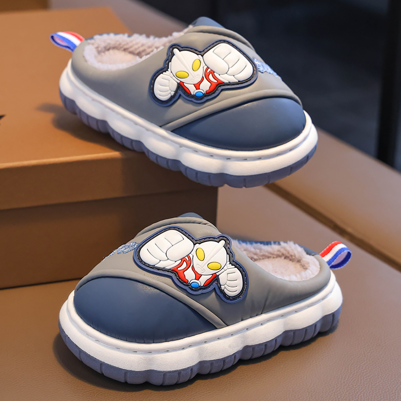 班都熊儿童秋冬防水棉拖鞋