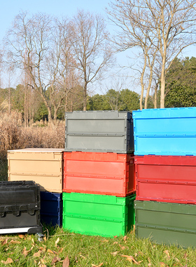 日式50L塑料折叠箱 灰色车载大号潮流整理物流胶箱可定制LOGO