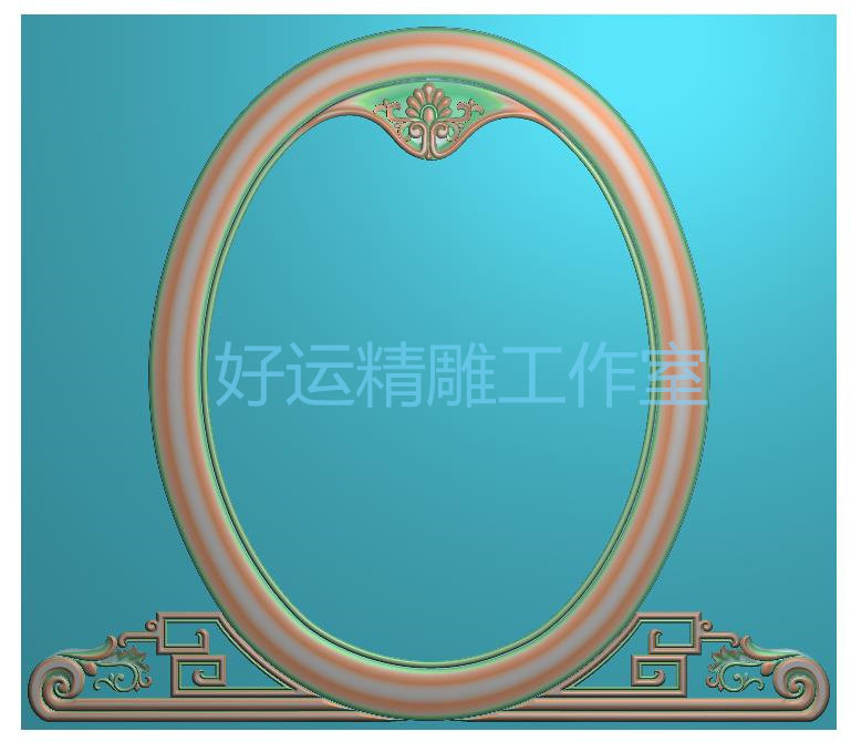 洋花镜框精雕图浮雕图灰度图中式梳妆台木雕图梳妆镜玄关花板