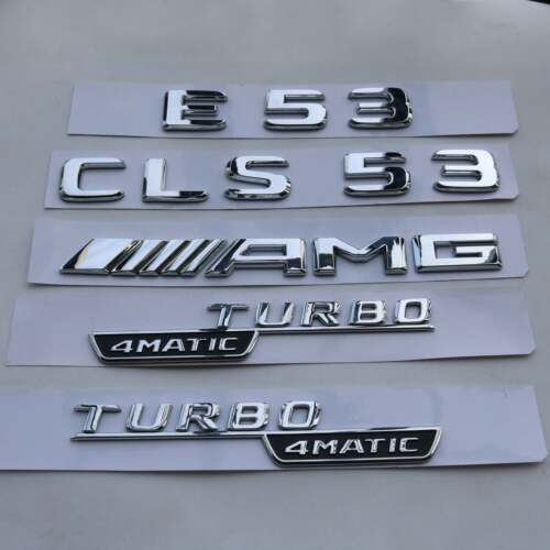 奔驰E53 CLS53 AMG改装车标后尾标BITURBO 4MATIC叶子板侧标车贴