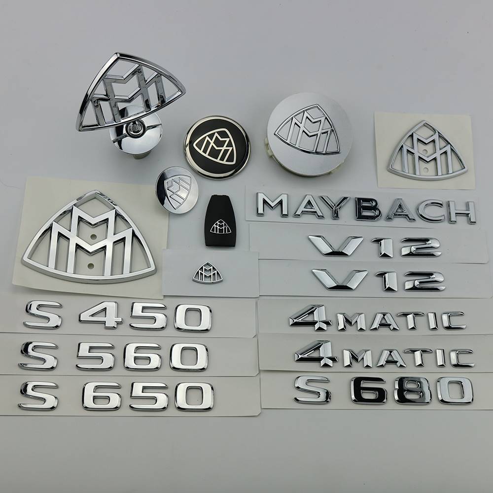 适用奔驰迈巴赫新款S级车标改装立标S450S56S650S680后尾标志车贴