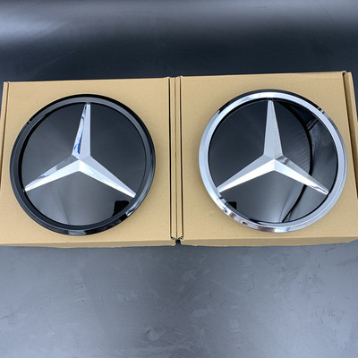 奔驰w218CLS300CLS350 CLS550CLS63改装中网镜面3D实心大标前车标
