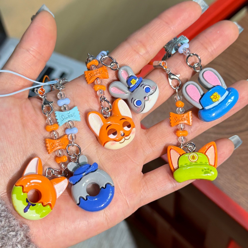 卡通疯狂动物城朱迪尼克挂件少女包包糖果挂件手机绳情侣挂饰礼物