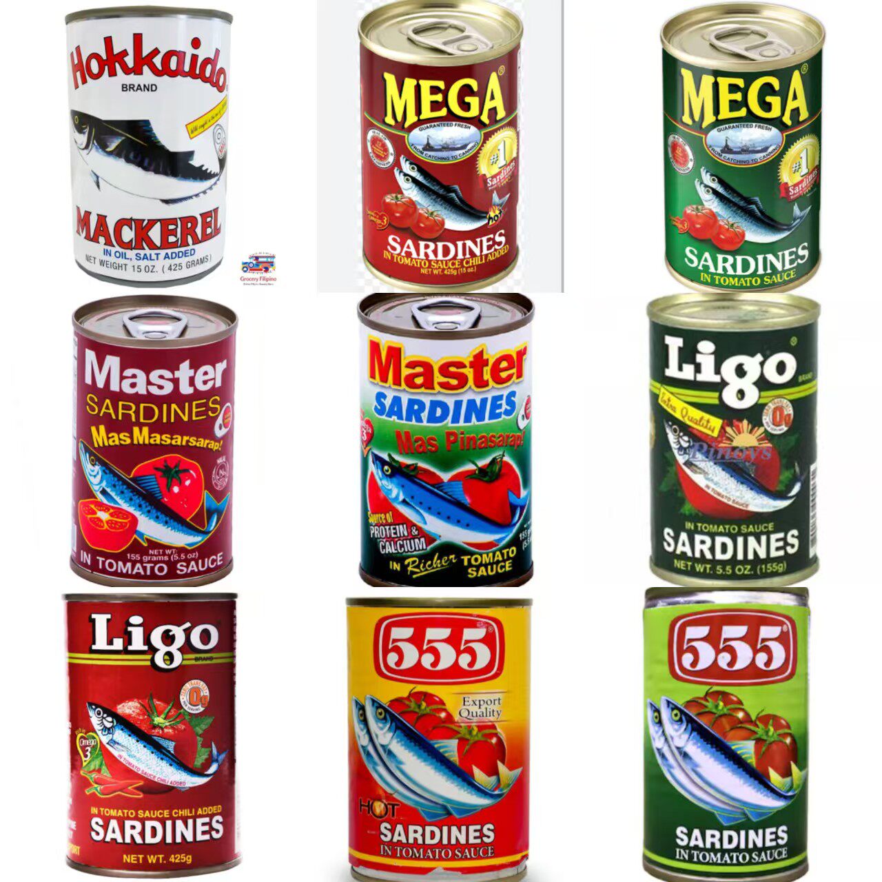 菲律宾特产沙丁鱼罐头Sardines Ligo Master 555 MEGA原味辣味