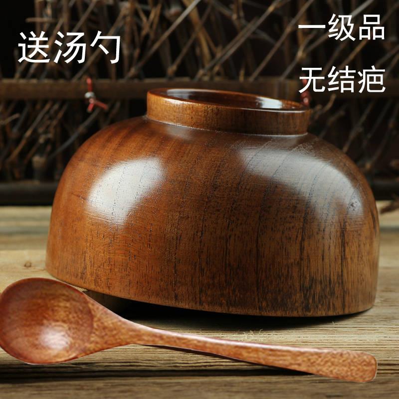实木碗纯手工儿童成人日式家用套装大号小号加厚酸枣木大漆健康碗|ruв категории посуда, посуда, чаша - от Buy2taobao.com для оказания профессиональной услуги покупки агента Taobao