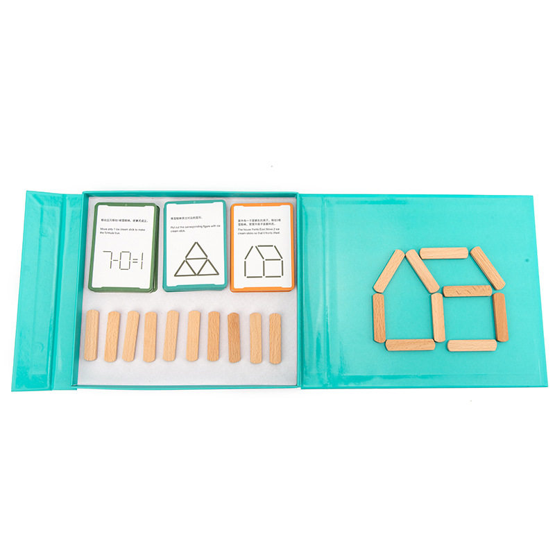 어린이 자기 사고 아이스크림 스틱 데스크탑 게임 스틱 집중력 훈련 중소 클래스를위한 수학 퍼즐 영역 장난감