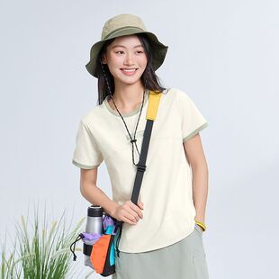 乔丹针织短袖T恤女装2025秋季新款速干运动跑步健身休闲圆领半袖