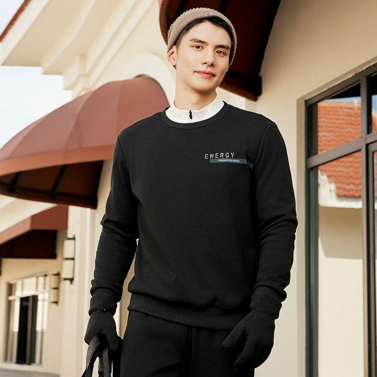 乔丹运动卫衣男款2025秋冬加绒保暖透气时尚百搭综训休闲针织上衣