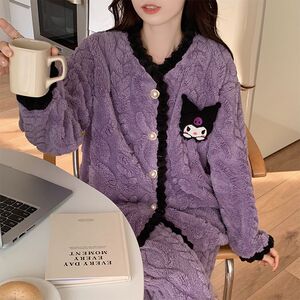 珊瑚绒睡衣女秋冬季加厚法兰绒2023新款网红风库洛米可外穿家居服