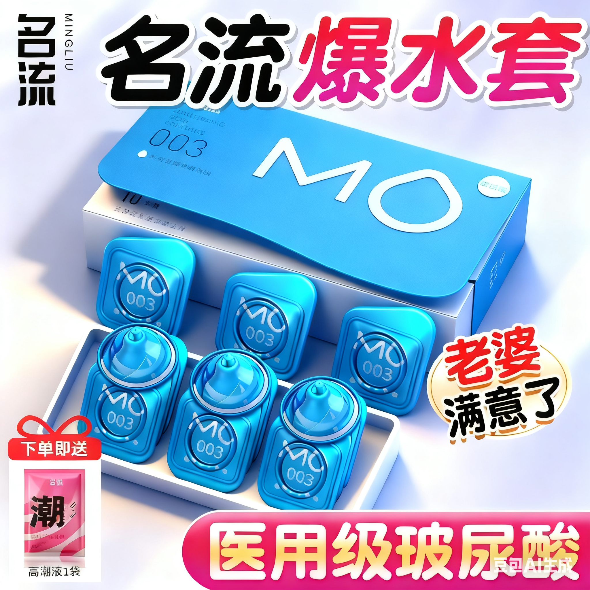 名流MO玻尿酸003避孕套安全超薄裸入润滑男女专用官方旗舰店正品