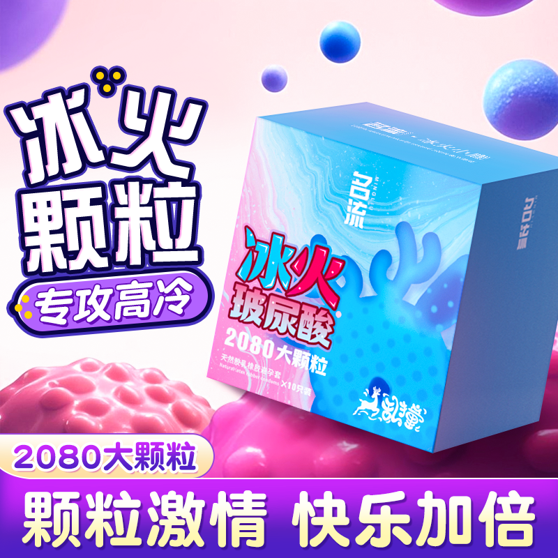 名流冰火玻尿酸大颗粒避孕套超薄阴蒂刺激动感螺纹男用正品安全套