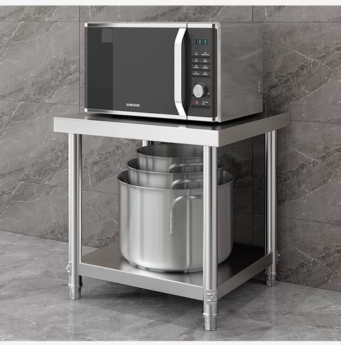 两层特厚厨房不锈钢置物操作台