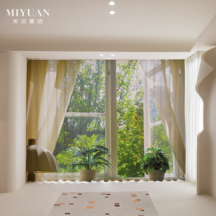 2025新款 ins风网红3D风景现代油画民宿酒店卧室客厅遮光窗帘纱帘