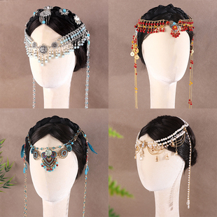 异域风情古风苗银花朵发饰汉服额饰出游拍照复古民族流苏发箍头饰