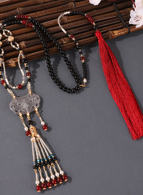 新中式国风长款流苏项链